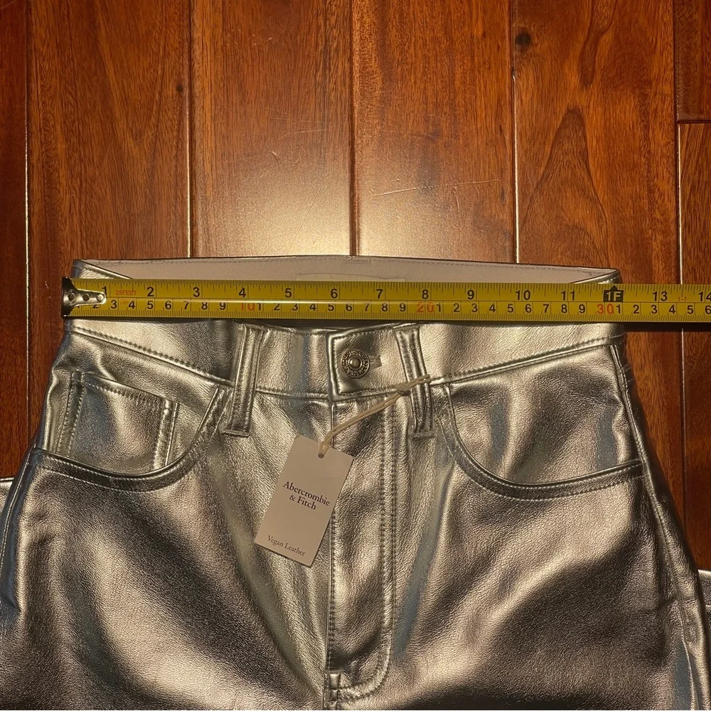 Abercrombie & Fitch Metallic Silver Straight-Leg Pants - Picture 8 of 13